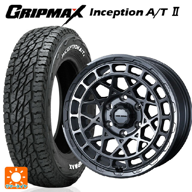 145/80R12 80/78N グリップマックス インセプション A/T2 ホワイトレター ウェッズ マッドヴァンス X タイプM マットガンメタ 12-4J 国産車用 サマータイヤホイール4本セット