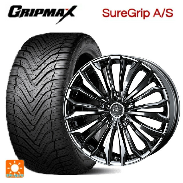トヨタ ハリアー(80系)用 225/55R19 99W グリップマックス シュアグリップ A/S ブラックレター ウェッズ クレンツェ フェルゼン 358 エボ SBCポリッシュ 新品オールシーズンタイヤホイール 4本セット