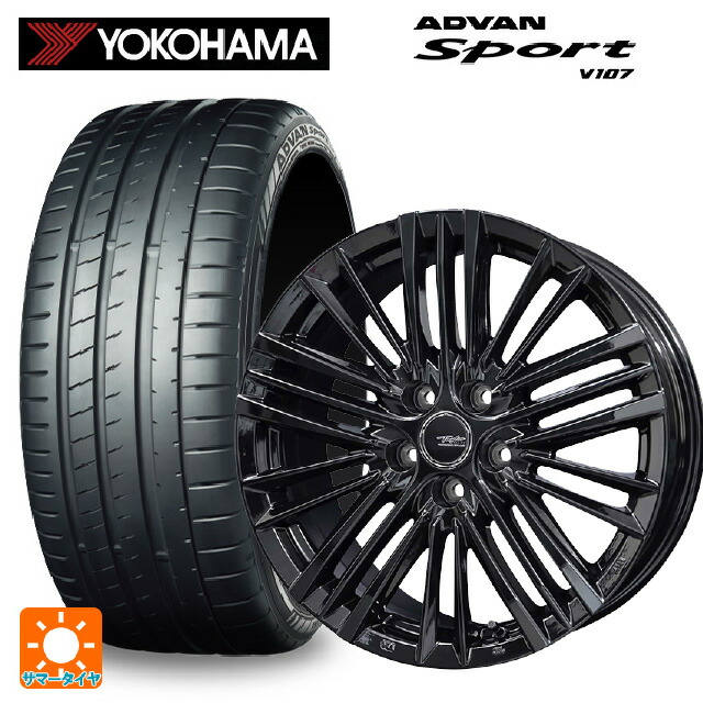 245/35R20 91Y ヨコハマ アドバンスポーツ V107 正規品 共豊 テイラー TL1 PC-BLACK 20-8J 国産車用 サマータイヤホイール4本セット