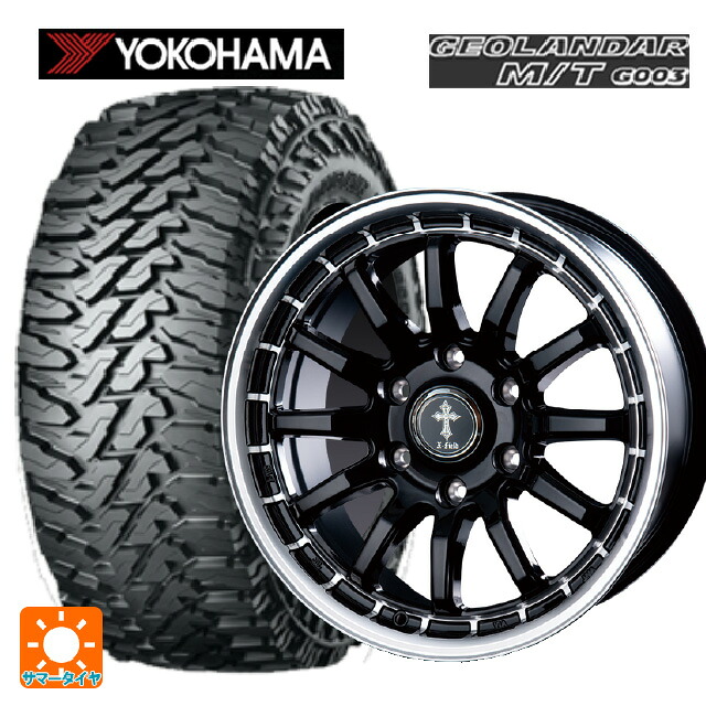225/70R16 103S ヨコハマ ジオランダー M/T G003 正規品 インターミラノ クロスフィールド アルファ BK/RP 16-5.5J 国産車用 サマータイヤホイール4本セット