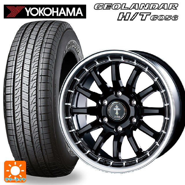 スズキ ジムニーノマド(JC74W)用 195/80R15 107/105L ヨコハマ ジオランダー H/T G056 ホワイトレター 正規品 インターミラノ クロスフィールド アルファ BK/RP 新品サマータイヤホイール 4本セット