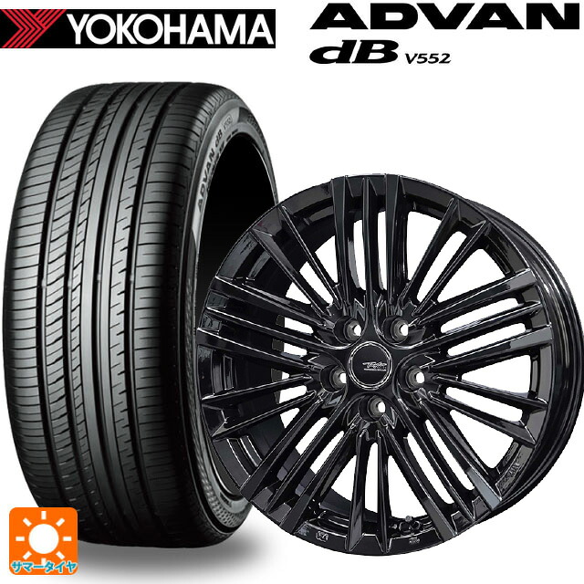 トヨタ クラウンスポーツ(36系)用 235/60R18 107W XL ヨコハマ アドバンデシベル V552 for SUV 正規品 共豊 テイラー TL1 PC-BLACK 新品サマータイヤホイール 4本セット