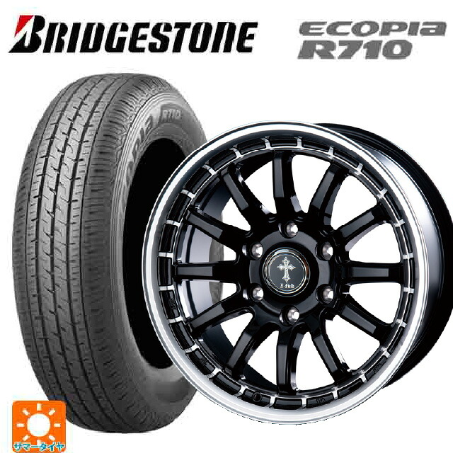 スズキ ジムニーノマド(JC74W)用 195/80R15 107/105N ブリヂストン エコピア R710 正規品 インターミラノ クロスフィールド アルファ BK/RP 新品サマータイヤホイール 5本セット