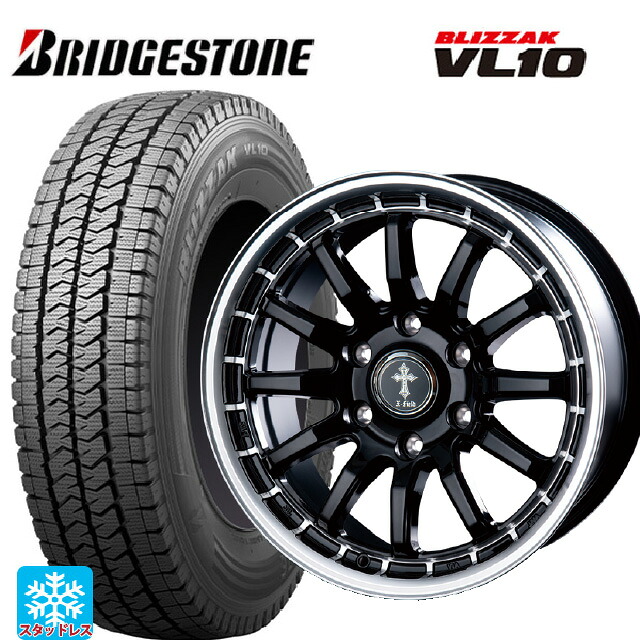 スズキ ジムニーノマド(JC74W)用 2025年製 195/80R15 107/105N ブリヂストン ブリザック VL10 正規品 # インターミラノ クロスフィールド アルファ BK/RP 新品スタッドレスタイヤホイール 5本セット