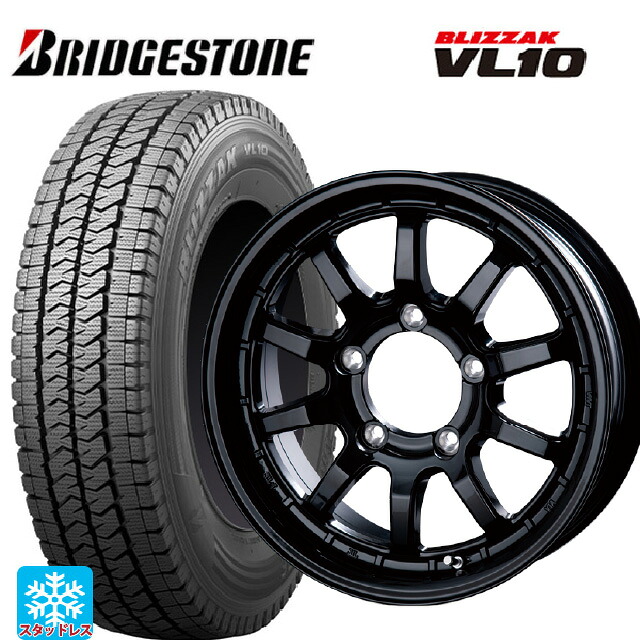 スズキ ジムニーノマド(JC74W)用 2025年製 195/80R15 107/105N ブリヂストン ブリザック VL10 正規品 # インターミラノ クロスフィールド アルファ BK 新品スタッドレスタイヤホイール 5本セット