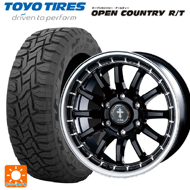 スズキ ジムニー(64系)用 215/70R16 100Q トーヨー オープンカントリー RT ブラックレター インターミラノ クロスフィールド アルファ BK/RP 新品サマータイヤホイール 4本セット