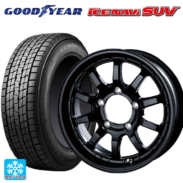 スズキ ジムニー(64系)用 2025年製 215/70R16 100Q グッドイヤー アイスナビ SUV インターミラノ クロスフィールド アルファ BK 新品スタッドレスタイヤホイール 4本セット