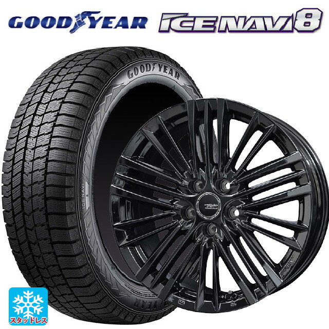 トヨタ ヴェルファイア(40系)用 225/55R19 99Q グッドイヤー アイスナビ8 共豊 テイラー TL1 PC-BLACK 新品スタッドレスタイヤホイール 4本セット