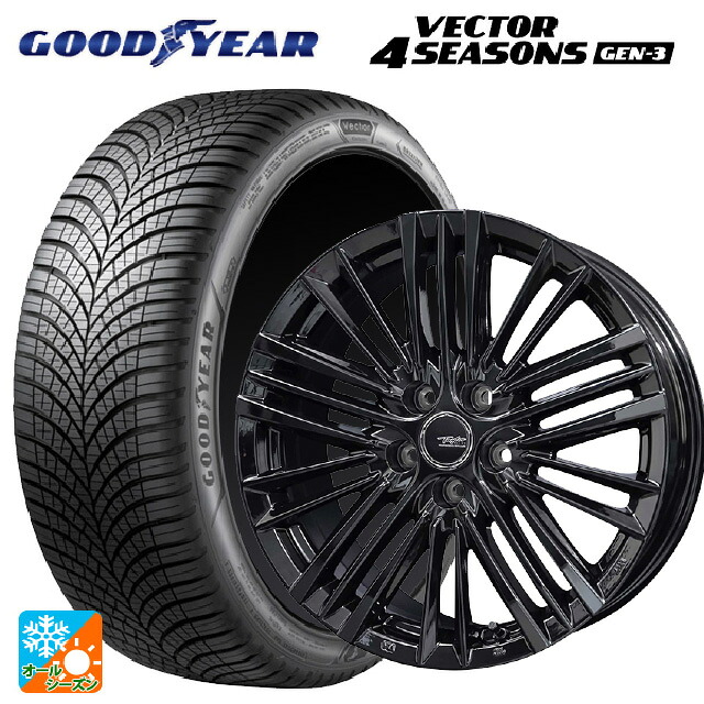 トヨタ ヴェルファイア(40系)用 225/55R19 99V グッドイヤー ベクター4シーズンズ ジェン3 共豊 テイラー TL1 PC-BLACK 新品オールシーズンタイヤホイール 4本セット