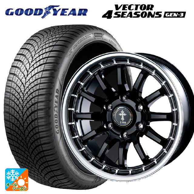 215/65R16 102V XL グッドイヤー ベクター4シーズンズ ジェン3 インターミラノ クロスフィールド アルファ BK/RP 16-5.5J 国産車用 オールシーズンタイヤホイール4本セット｜タイヤホイール専門店コニシタイヤ