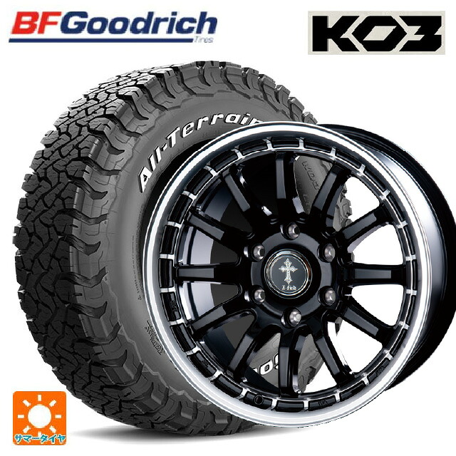 スズキ ジムニーノマド(JC74W)用 215/75R15 100/97S BFグッドリッチ オールテレーン TA KO3 ホワイトレター 正規品 インターミラノ クロスフィールド アルファ BK/RP 新品サマータイヤホイール 5本セット