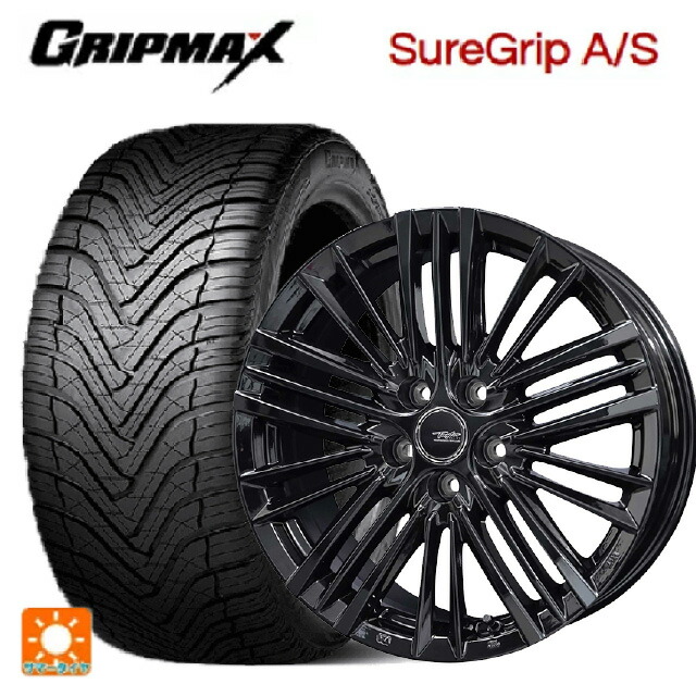 トヨタ クラウンセダン(AZSH32)用 235/55R19 105W XL グリップマックス シュアグリップ A/S ブラックレター 共豊 テイラー TL1 PC-BLACK 新品オールシーズンタイヤホイール 4本セット