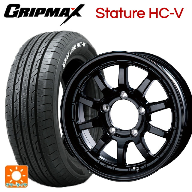 スズキ ジムニーノマド(JC74W)用 195/80R15 107/105Q グリップマックス スタチャーHCV ホワイトレター インターミラノ クロスフィールド アルファ BK 新品サマータイヤホイール 4本セット