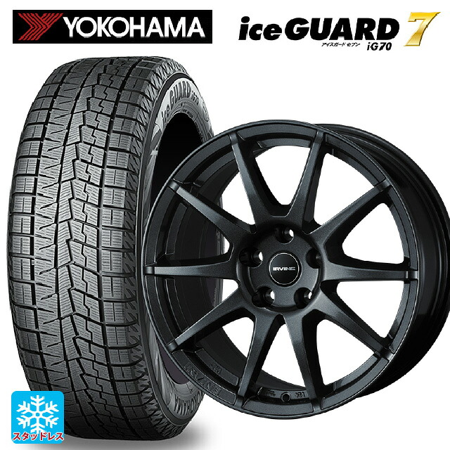 フィアット 500X(334系)用 215/60R16 95Q ヨコハマ アイスガード7(IG70) ウェッズ アーヴィン S02 ガンメタリック 新品スタッドレスタイヤホイール 4本セット|タイヤホイール専門店コニシタイヤ
