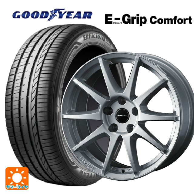 プジョー 208(P21HN05)用 185/65R15 88H グッドイヤー エフィシェントグリップ コンフォート ウェッズ アーヴィン S02 シルバー 新品サマータイヤホイール 4本セット