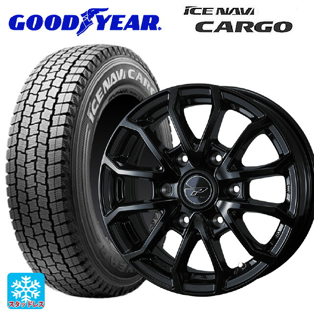 195/80R15 107/105N グッドイヤー アイスナビ カーゴ # ウェッズ プロディータ HC3 ブラック 15-6J 国産車用 スタッドレスタイヤホイール4本セット