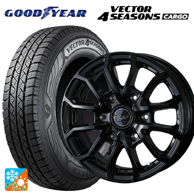195/80R15 107/105N グッドイヤー ベクター4シーズンズ カーゴ ウェッズ プロディータ HC3 ブラック 15-6J 国産車用 オールシーズンタイヤホイール4本セット 77,913円