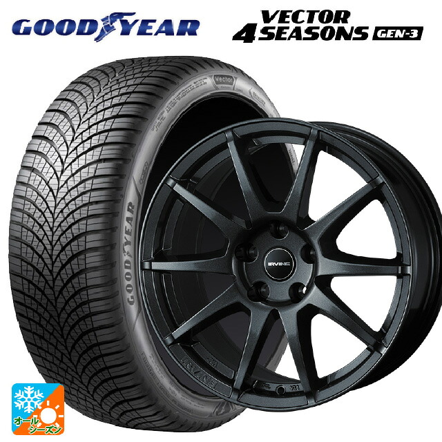 シトロエン C3 エアクロス(A8系)用 195/60R16 93V XL グッドイヤー ベクター4シーズンズ ジェン3 ウェッズ アーヴィン S02 ガンメタリック 新品オールシーズンタイヤホイール 4本セット