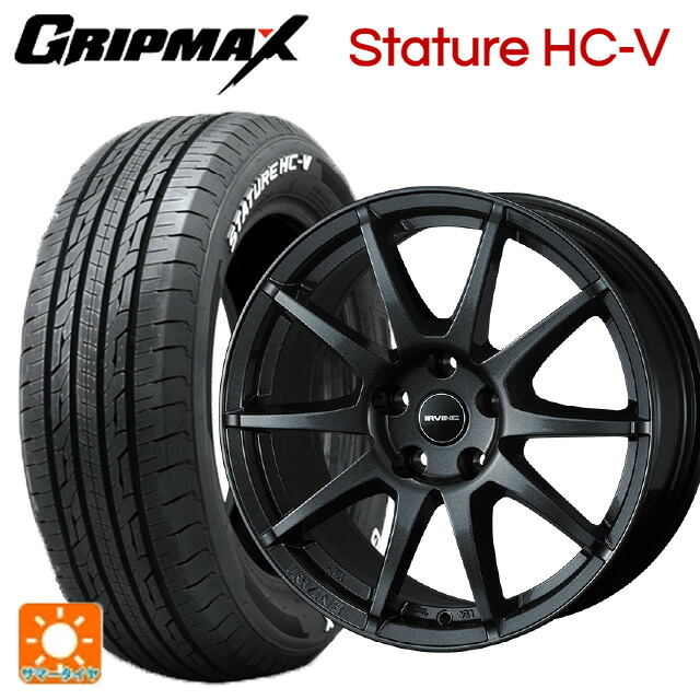 プジョー e-2008(P24Z系)用 215/65R16 109/107S グリップマックス スタチャーHCV ホワイトレター ウェッズ アーヴィン S02 ガンメタリック 新品サマータイヤホイール 4本セット