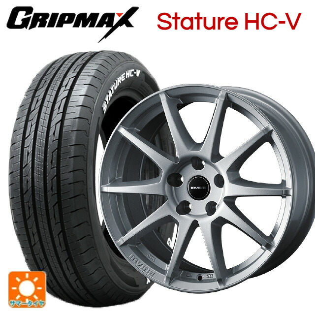 プジョー e-2008(P24Z系)用 215/65R16 109/107S グリップマックス スタチャーHCV ホワイトレター ウェッズ アーヴィン S02 シルバー 新品サマータイヤホイール 4本セット