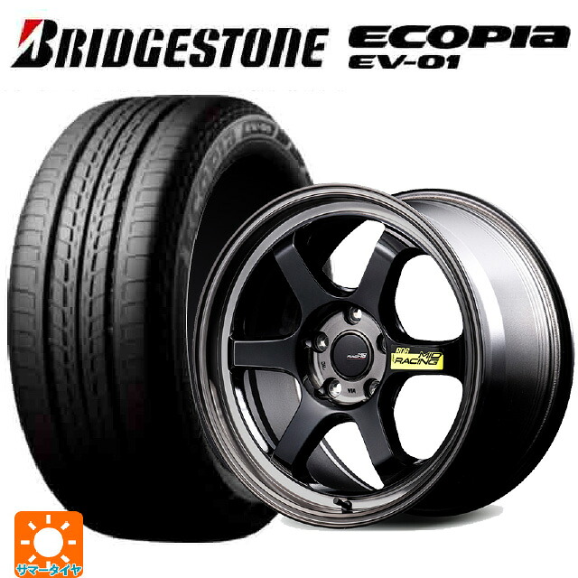 215/50R17 91V ブリヂストン エコピア EV-01 正規品 エムアイディー MIDレーシング R06 ブラッククリアポリッシュ 17-7J 国産車用 サマータイヤホイール4本セット|タイヤホイール専門店コニシタイヤ