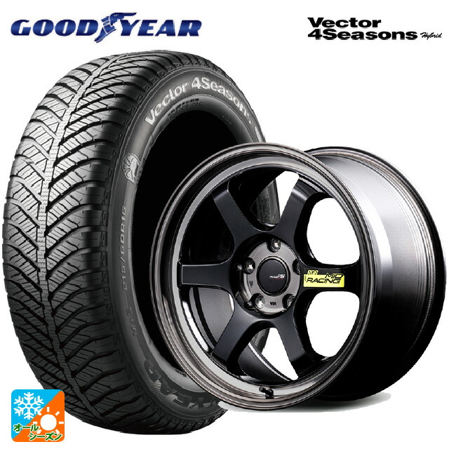 175/60R16 82H グッドイヤー ベクターフォーシーズンズ ハイブリッド エムアイディー MIDレーシング R06 ブラッククリアポリッシュ 16-7J 国産車用 オールシーズンタイヤホイール4本セット