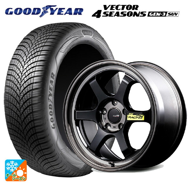 235/50R18 101W XL グッドイヤー ベクター4シーズンズ ジェン3 SUV エムアイディー MIDレーシング R06 ブラッククリアポリッシュ 18-8.5J 国産車用 オールシーズンタイヤホイール4本セット|タイヤホイール専門店コニシタイヤ