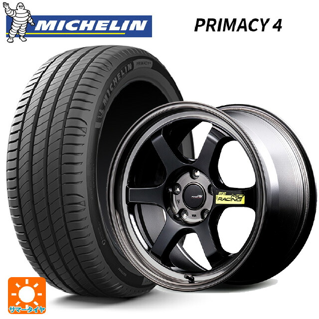 225/50R18 95V DT1(ホンダ承認) ミシュラン 正規品 プライマシー4 # エムアイディー MIDレーシング R06 ブラッククリアポリッシュ 18-7.5J 国産車用 サマータイヤホイール4本セット|タイヤホイール専門店コニシタイヤ