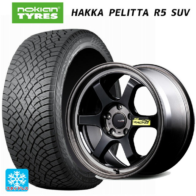 225/55R18 102R XL ノキアン ハッカペリッタR5 SUV エムアイディー MIDレーシング R06 ブラッククリアポリッシュ 18-8.5J 国産車用 スタッドレスタイヤホイール4本セット