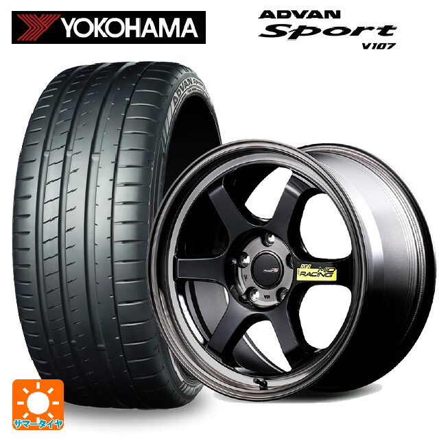 225/40R18 92Y XL ヨコハマ アドバンスポーツ V107 正規品 エムアイディー MIDレーシング R06 ブラッククリアポリッシュ 18-8.5J 国産車用 サマータイヤホイール4本セット｜タイヤホイール専門店コニシタイヤ