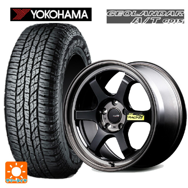 ミツビシ デリカミニ(4WD車)(B3系)用 165/60R15 77H ヨコハマ ジオランダー A/T G015 ブラックレター 正規品 エムアイディー MIDレーシング R06 ブラッククリアポリッシュ 新品サマータイヤホイール 4本セット