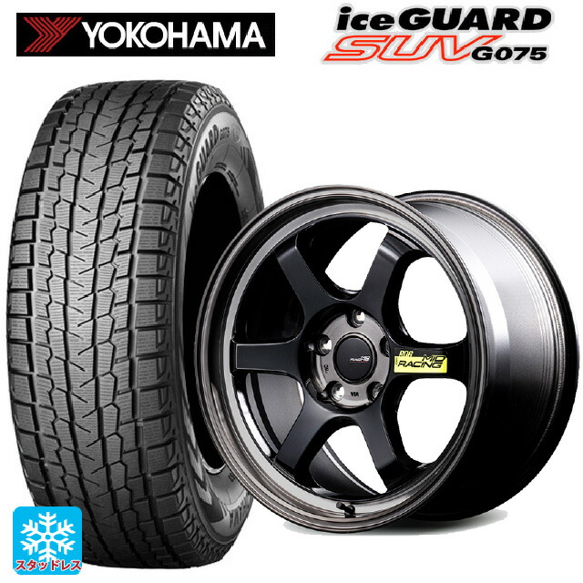 235/65R18 106Q ヨコハマ アイスガードSUV G075 # エムアイディー MIDレーシング R06 ブラッククリアポリッシュ 18-7.5J 国産車用 スタッドレスタイヤホイール4本セット