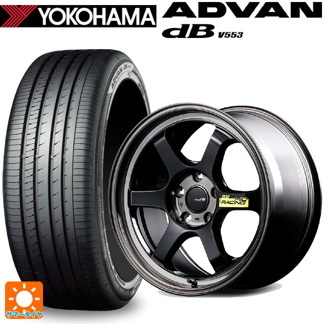 215/55R17 94W ヨコハマ アドバンデシベル V553 正規品 エムアイディー MIDレーシング R06 ブラッククリアポリッシュ 17-7J 国産車用 サマータイヤホイール4本セット