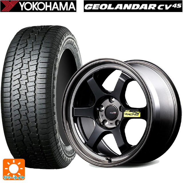 235/55R18 100V ヨコハマ ジオランダー CV G058 正規品 エムアイディー MIDレーシング R06 ブラッククリアポリッシュ 18-8.5J 国産車用 サマータイヤホイール4本セット