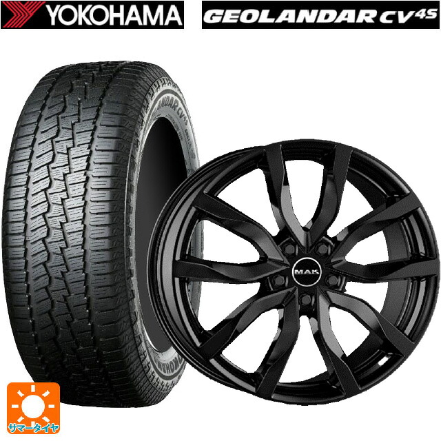 アウディ SQ6 e-tron(GF系)用 [F]:235/65R18 106V [R]:255/60R18 112H ヨコハマ ジオランダー CV G058 正規品 阿部商会 マック ハイランズ グロスブラック 新品サマータイヤホイール 4本セット｜タイヤホイール専門店コニシタイヤ