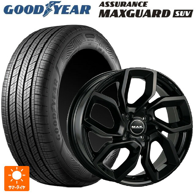 フィアット 600ハイブリッド(FH1系)用 215/65R16 98H グッドイヤー アシュアランス マックスガード SUV 阿部商会 マック アポロ グロスブラック 新品サマータイヤホイール 4本セット