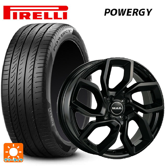 フィアット 600ハイブリッド(FH1系)用 215/65R16 98H ピレリ パワジー 正規品 阿部商会 マック アポロ グロスブラック 新品サマータイヤホイール 4本セット