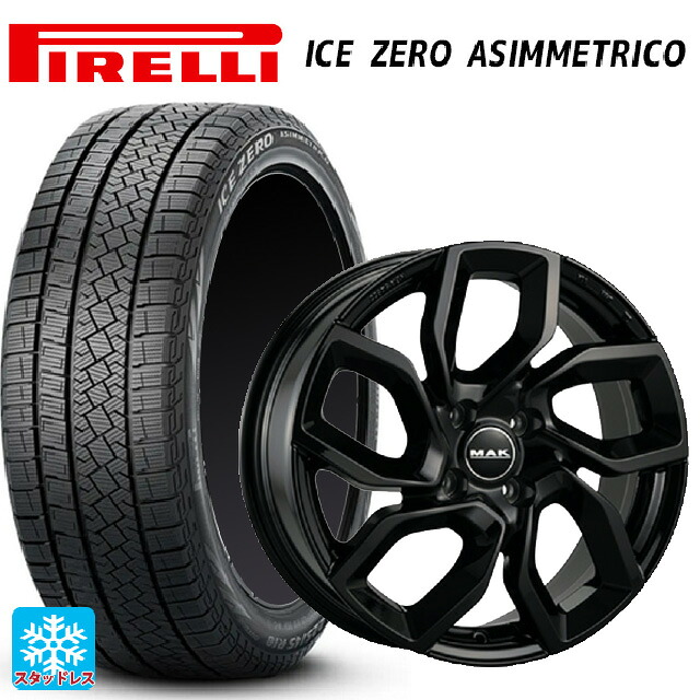 フィアット 600ハイブリッド(FH1系)用 215/60R17 96H ピレリ アイスゼロ アシンメトリコ 正規品 # 阿部商会 マック アポロ グロスブラック 新品スタッドレスタイヤホイール 4本セット｜タイヤホイール専門店コニシタイヤ