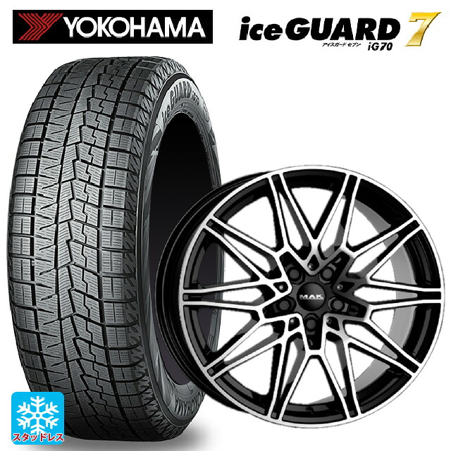 BMW iX2(U10)用 245/45R19 102Q ヨコハマ アイスガード7(IG70) 阿部商会 マック ケーニッヒ ブラックミラー 新品スタッドレスタイヤホイール 4本セット