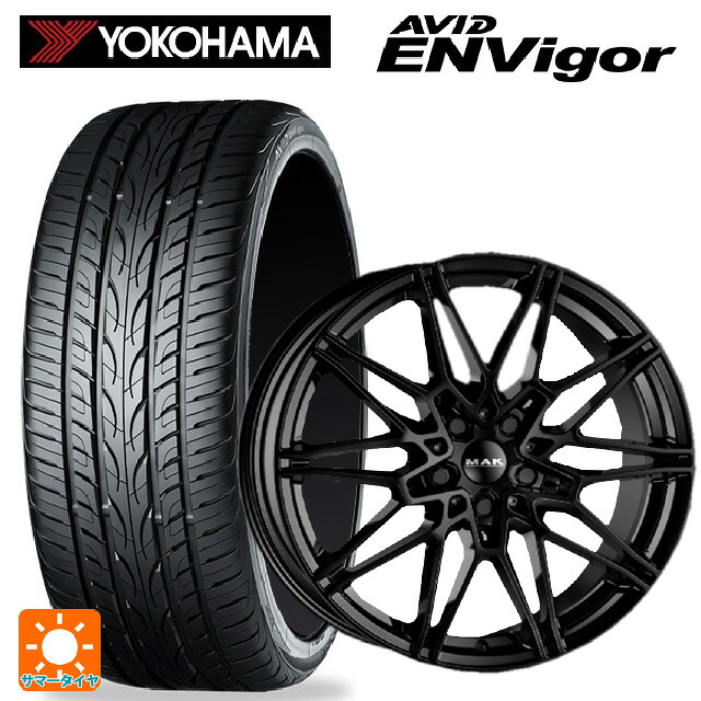 BMW 2シリーズ クーペ(G42)用 225/45R18 95W ヨコハマ エービット エンビガー S321 阿部商会 マック ケーニッヒ グロスブラック 新品サマータイヤホイール 4本セット
