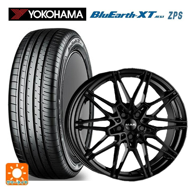 BMW 2シリーズ アクティブツアラー(U06)用 225/50R18 95V RFT ヨコハマ ブルーアースXT AE61 ZPS 阿部商会 マック ケーニッヒ グロスブラック 新品サマータイヤホイール 4本セット