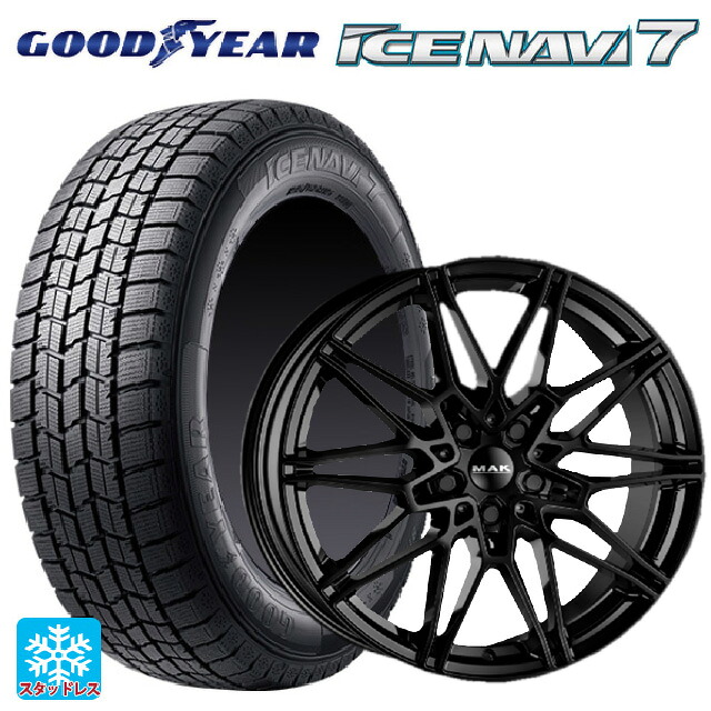BMW 4シリーズグランクーペ(G26)用 225/55R17 97Q グッドイヤー アイスナビ7(数量限定) # 阿部商会 マック ケーニッヒ グロスブラック 新品スタッドレスタイヤホイール 4本セット｜タイヤホイール専門店コニシタイヤ