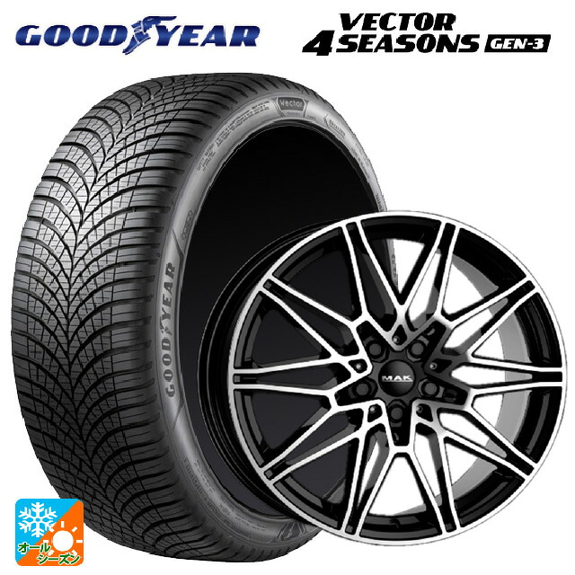 BMW 2シリーズ グランクーペ(F74)用 225/45R18 95W XL グッドイヤー ベクター4シーズンズ ジェン3 阿部商会 マック ケーニッヒ ブラックミラー 新品オールシーズンタイヤホイール 4本セット