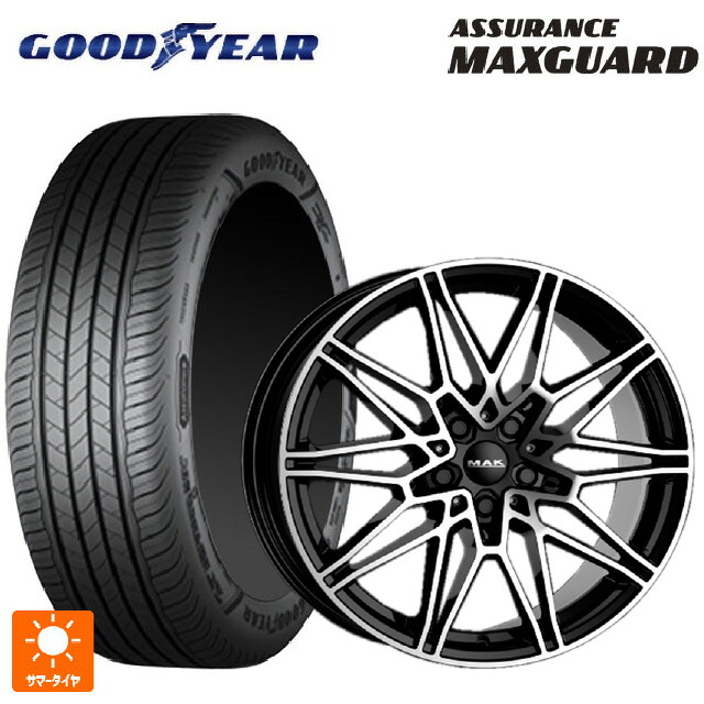 BMW i4(G26)用 225/55R17 97V グッドイヤー アシュアランス マックスガード 阿部商会 マック ケーニッヒ ブラックミラー 新品サマータイヤホイール 4本セット