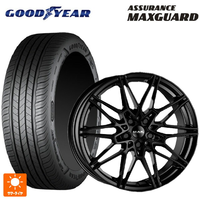 2シリーズ クーペ(G42)用 225/45R18 91W グッドイヤー アシュアランス マックスガード 阿部商会 マック ケーニッヒ グロスブラック 新品サマータイヤホイール 4本セット