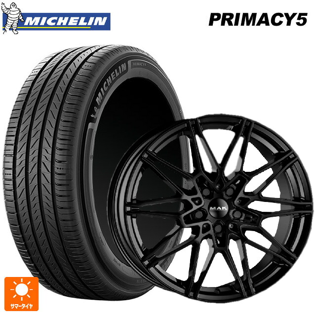 BMW iX2(U10)用 245/45R19 102W XL ミシュラン プライマシー5 正規品 阿部商会 マック ケーニッヒ グロスブラック 新品サマータイヤホイール 4本セット