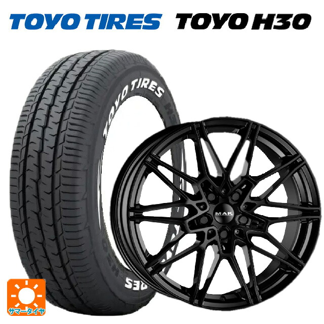 BMW 2シリーズ アクティブツアラー(U06)用 225/50R18 107/105R トーヨー H30 ホワイトレター 阿部商会 マック ケーニッヒ グロスブラック 新品サマータイヤホイール 4本セット