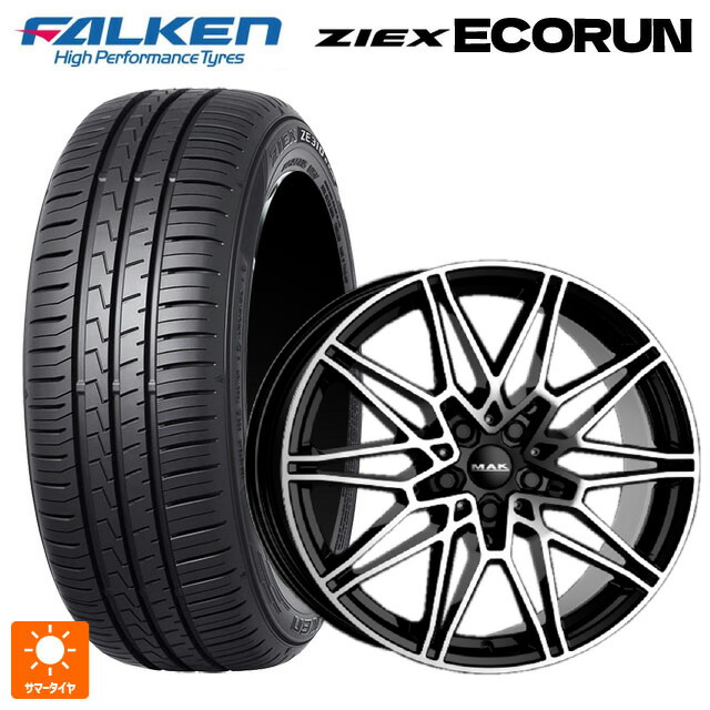 BMW 1シリーズ(F70)用 225/45R18 95W XL ファルケン ZE310R エコラン 阿部商会 マック ケーニッヒ ブラックミラー 新品サマータイヤホイール 4本セット
