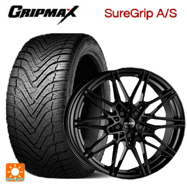  2シリーズ(Ｆ44)用 225/40R18 92W XL グリップマックス シュアグリップ A/S ブラックレター 阿部商会 マック ケーニッヒ グロスブラック 新品オールシーズンタイヤホイール 4本セット