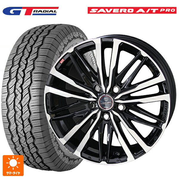 225/75R16 104T WEB限定販売 GTラジアル サベロ AT プロ ホワイトレター 共豊 スマック クレスト # サファイアブラックポリッシュ 16-6.5J 国産車用 サマータイヤホイール4本セット｜タイヤホイール専門店コニシタイヤ